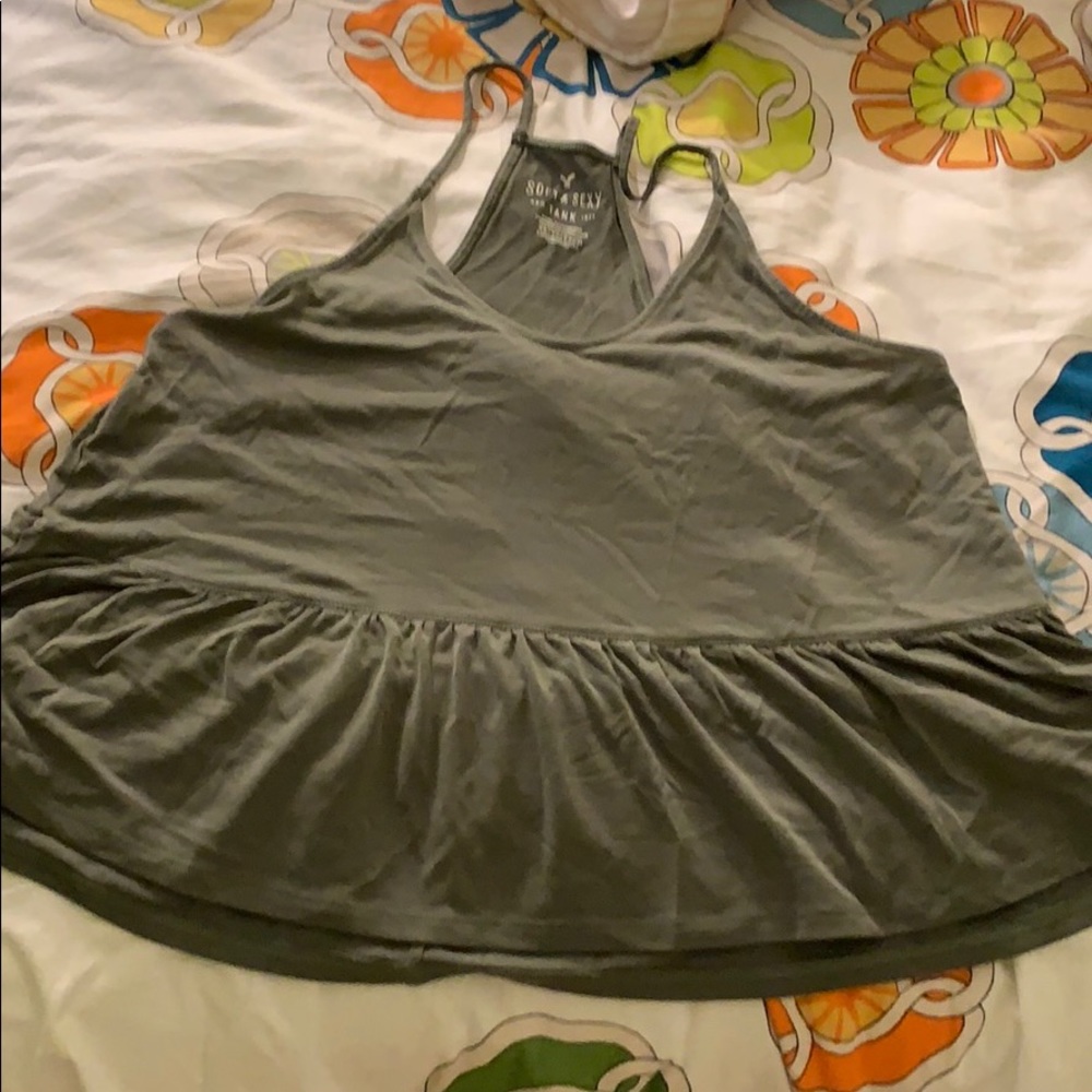 American eagle green tank XS ruffles